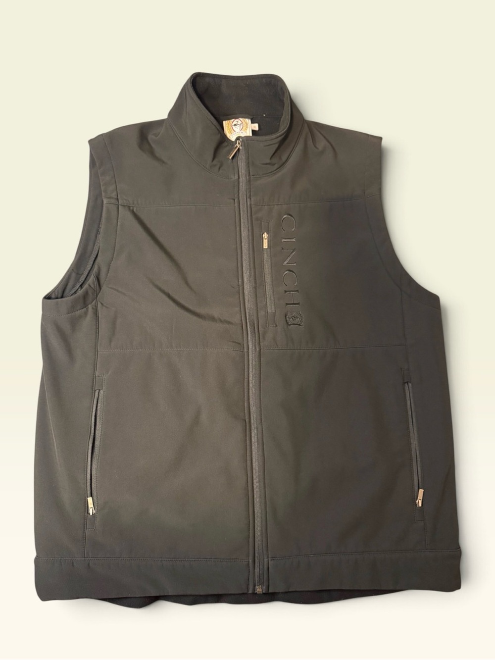 Cinch Men's Dark Olive Softshell Vest with Zip Pockets